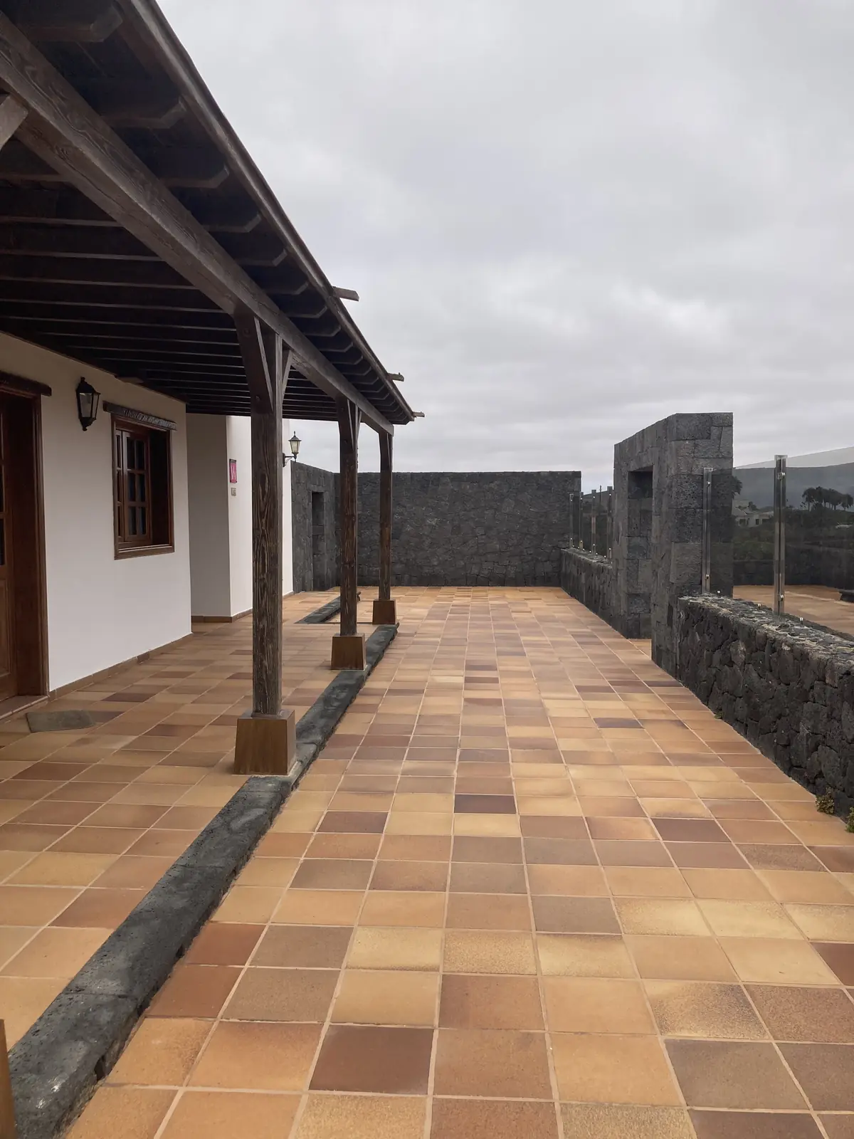 Covered terrace of the villa near Arrecife, Lanzarote
