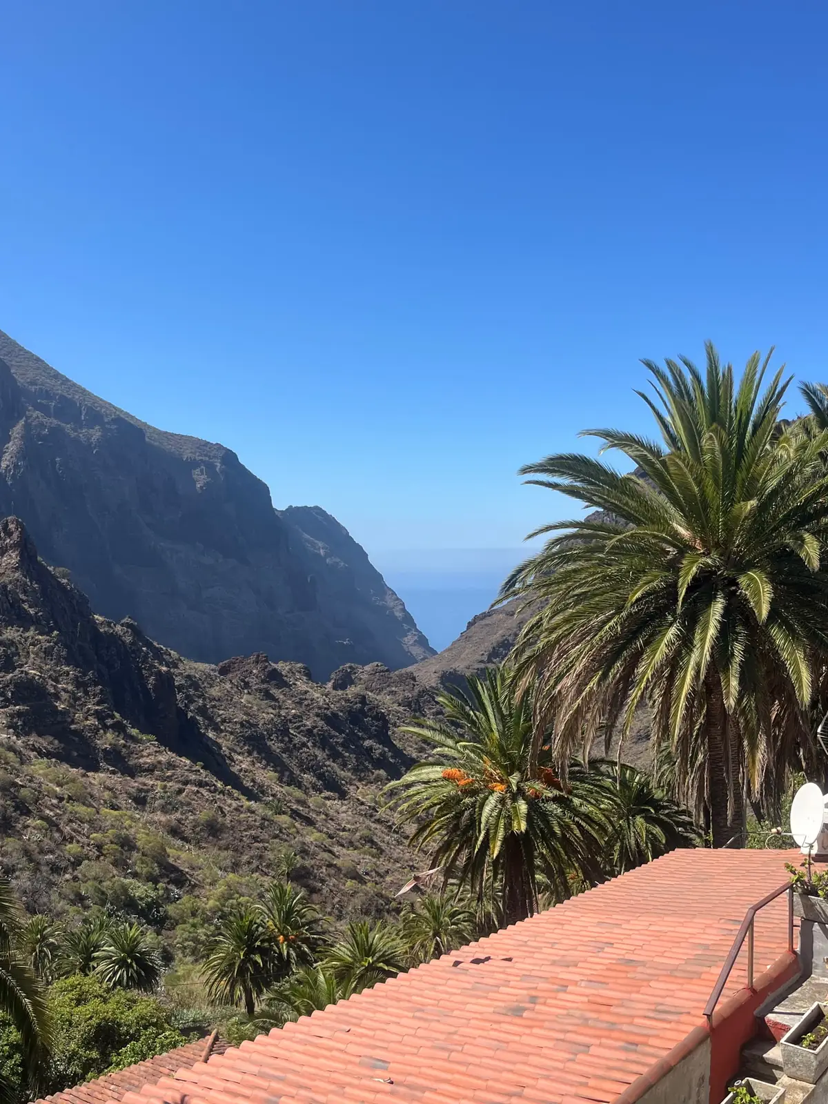 Le ravin de Masca s'ouvrant sur l'océan Atlantique, vu depuis le village, Tenerife