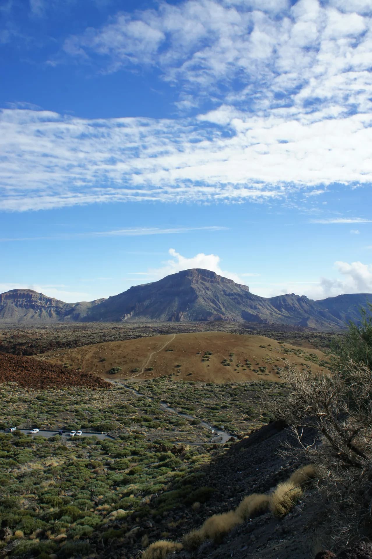 Teide cable car climbing towards the volcano's summit, Tenerife